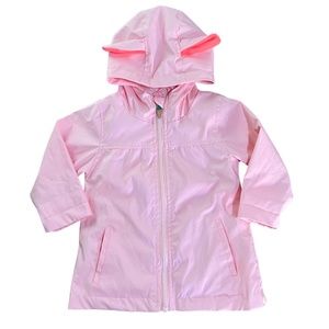 CAT & JACK | BUNNY EAR RAIN JACKET | PINK | LINED | BABY GIRL | 18M